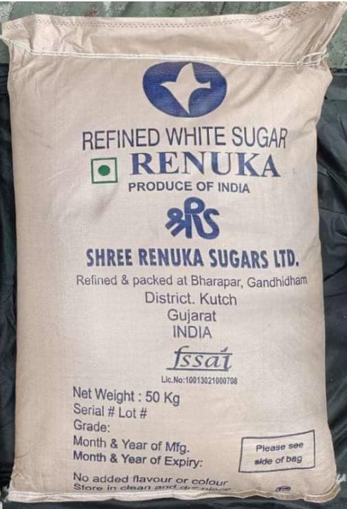 Shree Renuka refined white sugar 50kg bag