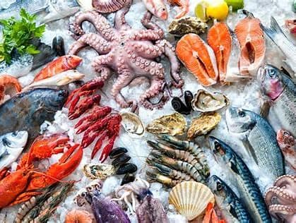 Fresh seafood display